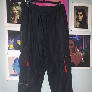 Trendy forever 21 windbreaker cargo joggers